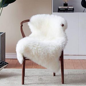 duduta white faux fur chair seat covers, fluffy shag sheepskin bedside rugs throw washable 2×3 ft