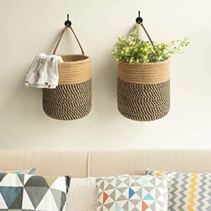 Goodpick Woven Hanging Rope Basket Set (Set of 2)