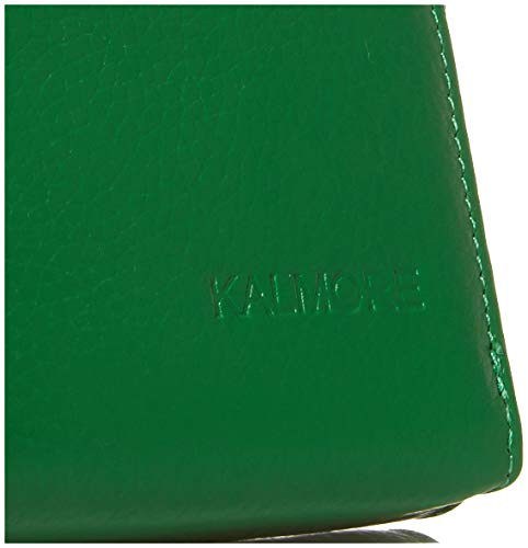 KALMOR Wallets for Women Leather Double Zipper RFID Blocking Purse with Coin Pocket, Green, 4. 25” x 3. 0” x 1.5”