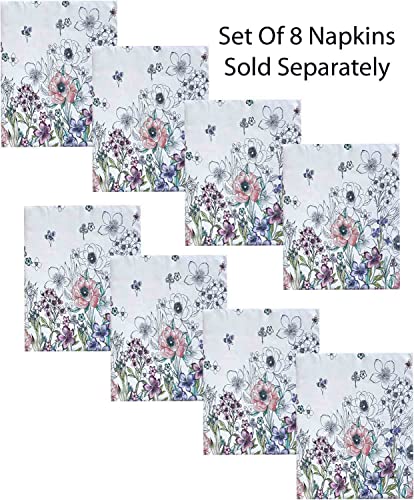 Newbridge Garden Breeze Easter Bordered Fabric Tablecloth - Sweet Pastel Spring Floral Easy Care Stain Resistant Fabric Tablecloth, 60” x 84” Oval