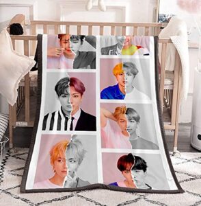 dolpind kpop blanket love yourself flannel throws blankets suga jimin v jungkook rap blankets merchandise