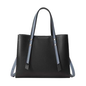 women’s carryall shoulder bag lady leather handbags crossbody purse top-handle bag (black)