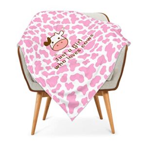 cow print blanket pink super soft lightweight throw blanket for couch sofa bed decoration 40″ x 50″