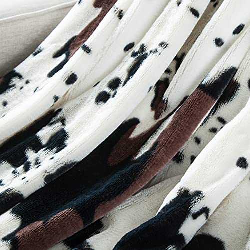 Bytide Cow Printed Cowhide Soft Fuzzy Faux Fur Black and White Double Sides Print Throw Blanket 60" x 80", Couch Cover Lightweight Fluffy Cozy Plush Blankets for Sofa Chair Bed Home Décor