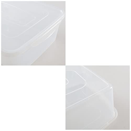 Afromy 16 Liter Latching Storage Box, 2 Packs Storage Bin with Lid, Clear