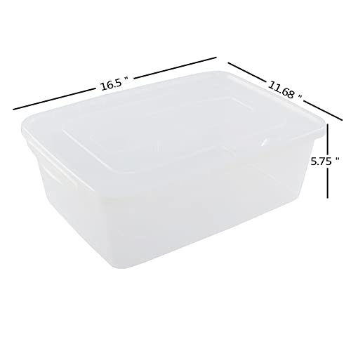 Afromy 16 Liter Latching Storage Box, 2 Packs Storage Bin with Lid, Clear