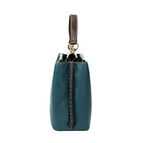 CHALA Charming Satchel with Adjustable Strap - Metal Dragonfly - Turquoise