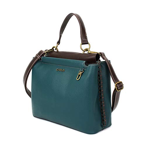 CHALA Charming Satchel with Adjustable Strap - Metal Dragonfly - Turquoise