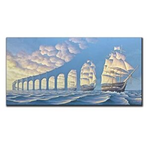 zhoubj rob gonsalves sun sets sail poster decorative painting canvas wall art living room posters bedroom painting 12x24inch(30x60cm) zf