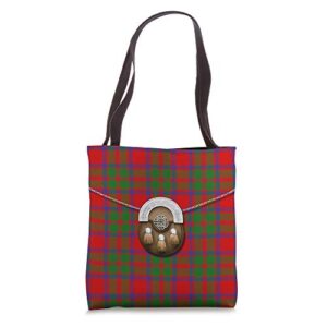 scottish clan macintosh tartan plaid with sporran tote bag