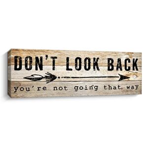 pigort inspirational wall art – don’t look back – quote & saying art painting, motto print canvas picture，motivational wall art for office or living room home decor (yellow)