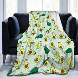 Gadimen Avocado Throw Blanket, Super Soft Lightweight Flannel Fleece Blankets for Bed Couch Sofa, All Season Warm Cozy Fuzzy Plush Microfiber Blanket for Hot Sleepers 50x40 inches