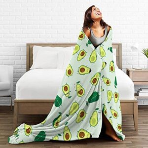 Gadimen Avocado Throw Blanket, Super Soft Lightweight Flannel Fleece Blankets for Bed Couch Sofa, All Season Warm Cozy Fuzzy Plush Microfiber Blanket for Hot Sleepers 50x40 inches