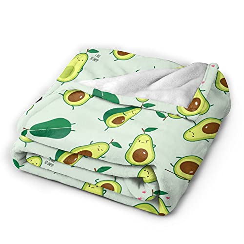 Gadimen Avocado Throw Blanket, Super Soft Lightweight Flannel Fleece Blankets for Bed Couch Sofa, All Season Warm Cozy Fuzzy Plush Microfiber Blanket for Hot Sleepers 50x40 inches