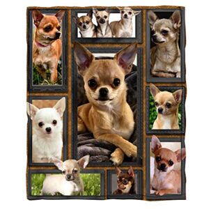 chrihome flannel blanket 3d chihuahua dog blanket soft plush bedding sofa couch throw blanket cozy home decor blankets (60” x 50”)