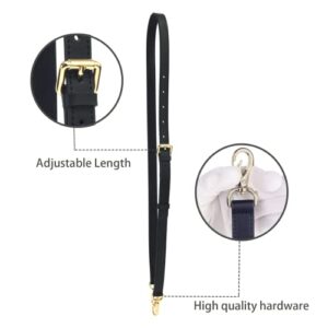 GOXTECHGenuine Leather Purse Strap Replacement Crossbody Handbag Long Adjustable (Black-shoulder strap)