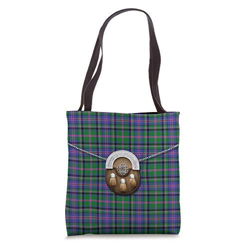 Scottish Clan Cooper Tartan Plaid With Sporran Tote Bag