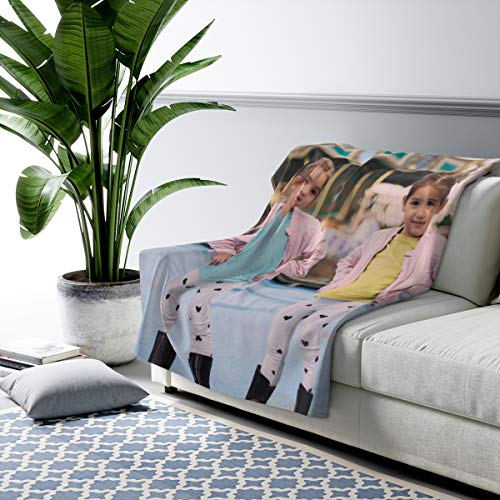 Custom Fleece Face Blanket, Ships from US - Print Your Picture, Photo - Best Personalized Funny Cozy Plush Keepsake Blanket for Women, Men