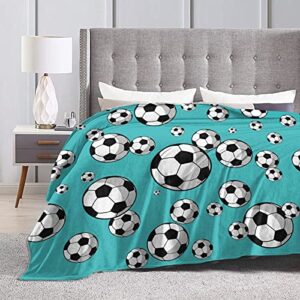 Soccer Soft Luxury Blanket Throw Lightweight Flannel Blankets for Adults Kids Gift 60"X50"