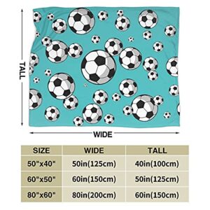 Soccer Soft Luxury Blanket Throw Lightweight Flannel Blankets for Adults Kids Gift 60"X50"