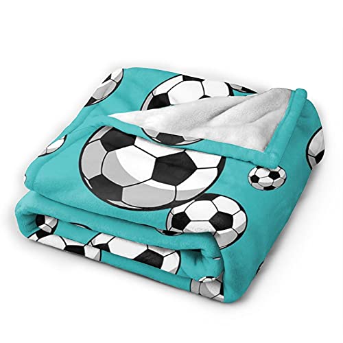 Soccer Soft Luxury Blanket Throw Lightweight Flannel Blankets for Adults Kids Gift 60"X50"