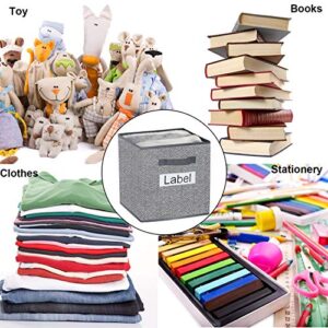 13 Inch Cube Storage Organizer Bins-Foldable Fabric storage Cubes Bin Container Box with 2 Sturdy Handles for Boys,Girls,Nusery,Clothes,Pantry Closet,Shelf,Kids Room Set of 6,herringbone pattern(Grey)