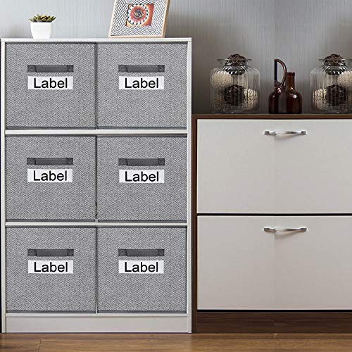 13 Inch Cube Storage Organizer Bins-Foldable Fabric storage Cubes Bin Container Box with 2 Sturdy Handles for Boys,Girls,Nusery,Clothes,Pantry Closet,Shelf,Kids Room Set of 6,herringbone pattern(Grey)