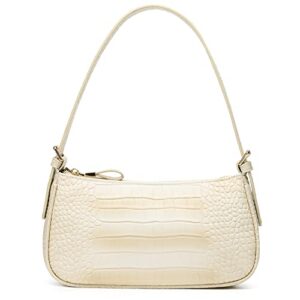 small shoulder bags for women classic retro shoulder tote handbag crocodile pattern clutch with zipper closure