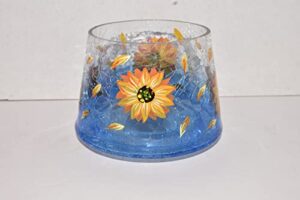 new yankee candle hand painted harvest sunflower ombre blue crackle glass jar candle shade topper