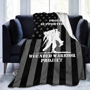 plush blanket united states-wounded-warrior-project mezcla fuzzy fluffy micro soft flannel throw blanket fit couch chair bed sofa, machine washable
