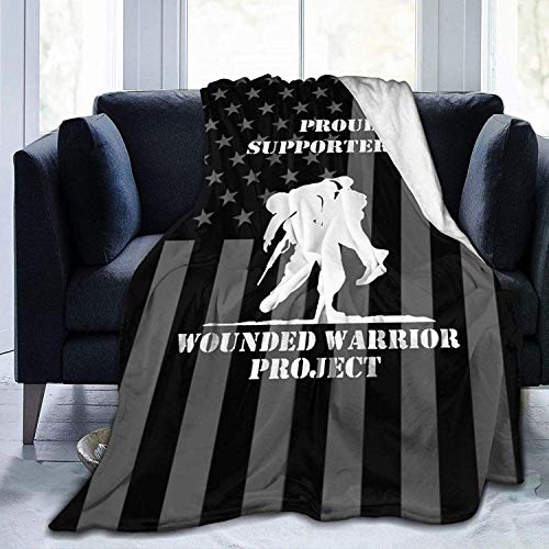 Plush Blanket United States-Wounded-Warrior-Project Mezcla Fuzzy Fluffy Micro Soft Flannel Throw Blanket Fit Couch Chair Bed Sofa, Machine Washable