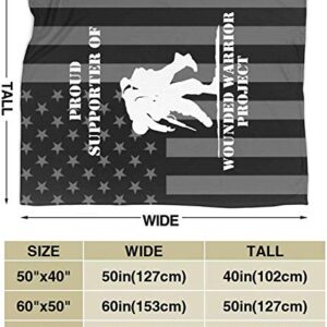 Plush Blanket United States-Wounded-Warrior-Project Mezcla Fuzzy Fluffy Micro Soft Flannel Throw Blanket Fit Couch Chair Bed Sofa, Machine Washable