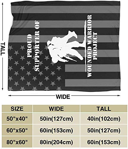 Plush Blanket United States-Wounded-Warrior-Project Mezcla Fuzzy Fluffy Micro Soft Flannel Throw Blanket Fit Couch Chair Bed Sofa, Machine Washable