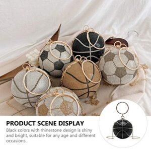 VALICLUD Evening Bag for Women Round Basketball Shaped Purse Crossbody Dazzling Clutch Ring Handle