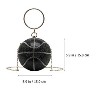 VALICLUD Evening Bag for Women Round Basketball Shaped Purse Crossbody Dazzling Clutch Ring Handle