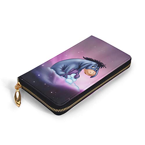 Eeyore Womens Large Capacity Luxury Wax Genuine Leather Portable Wallet Clutch Organizer