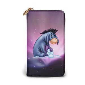 Eeyore Womens Large Capacity Luxury Wax Genuine Leather Portable Wallet Clutch Organizer