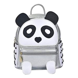 fashion cute pu rivet mini casual style panda backpack for girls