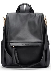 oyifan womens leather backpack purse bookbag purse anti-theft travel backpack convertible handbag