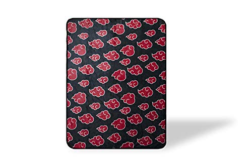 JUST FUNKY Naruto: Shippuden Akatsuki Red Cloud Anime Throw Blanket | Naruto Blanket Anime Soft Blankets and Throws | Official Naruto: Shippuden Akatsuki Blanket | Measures 60 x 45 Inches