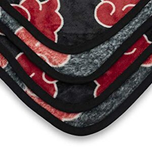 JUST FUNKY Naruto: Shippuden Akatsuki Red Cloud Anime Throw Blanket | Naruto Blanket Anime Soft Blankets and Throws | Official Naruto: Shippuden Akatsuki Blanket | Measures 60 x 45 Inches