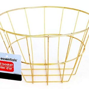 Gold Iron Wire Baskets and Trays, Round and Rectangular, 4-ct Sets (Round)