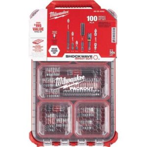 milwaukee shockwave 100pcs impact driver bit set packout