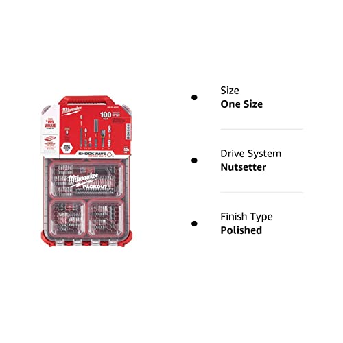 Milwaukee Shockwave 100pcs Impact Driver Bit Set Packout