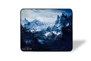just funky the elder scrolls skyrim video game fleece throw blanket | skyrim soft blankets and throws | official the elder scrolls skyrim throw blankets | measures 60 x 45 inches