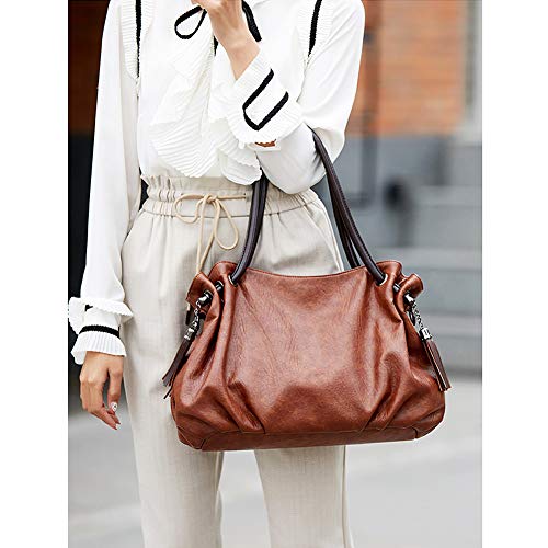 MINTEGRA Handbags for Women Hobo Shoulder Bags with Tassel Large Capacity Top Handle Bucket Bags