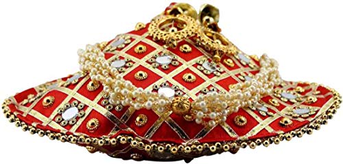 Lookingfab Presents Designer Rajasthani Style Silk Potli Velvet with Bridal Purse with Gota Patti Pottly Purse Women handbag Handicrafts Handmade Decorative Pure Silk Jaipuri Resham Potlis