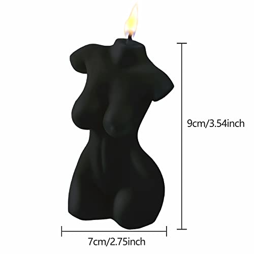 2PCS Body Shaped Candles, Body Soy Candle Female Body Shaped Candle Woman Torso Candle Home Decoration for Bedroom Bathroom Aesthetic Decoration (White and Black)