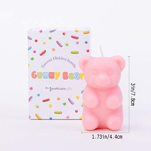 Mysterious Gummy Bear Scented Candle Secret Hidden Inside (Pink)