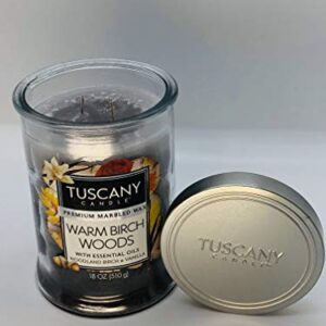 Tuscany Candle Warm Birch Woods Premium Marbled Wax Candle 2- Wick 18oz.